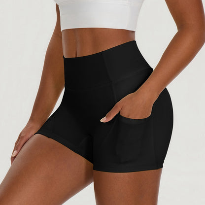 black squat proof shorts with pockets women