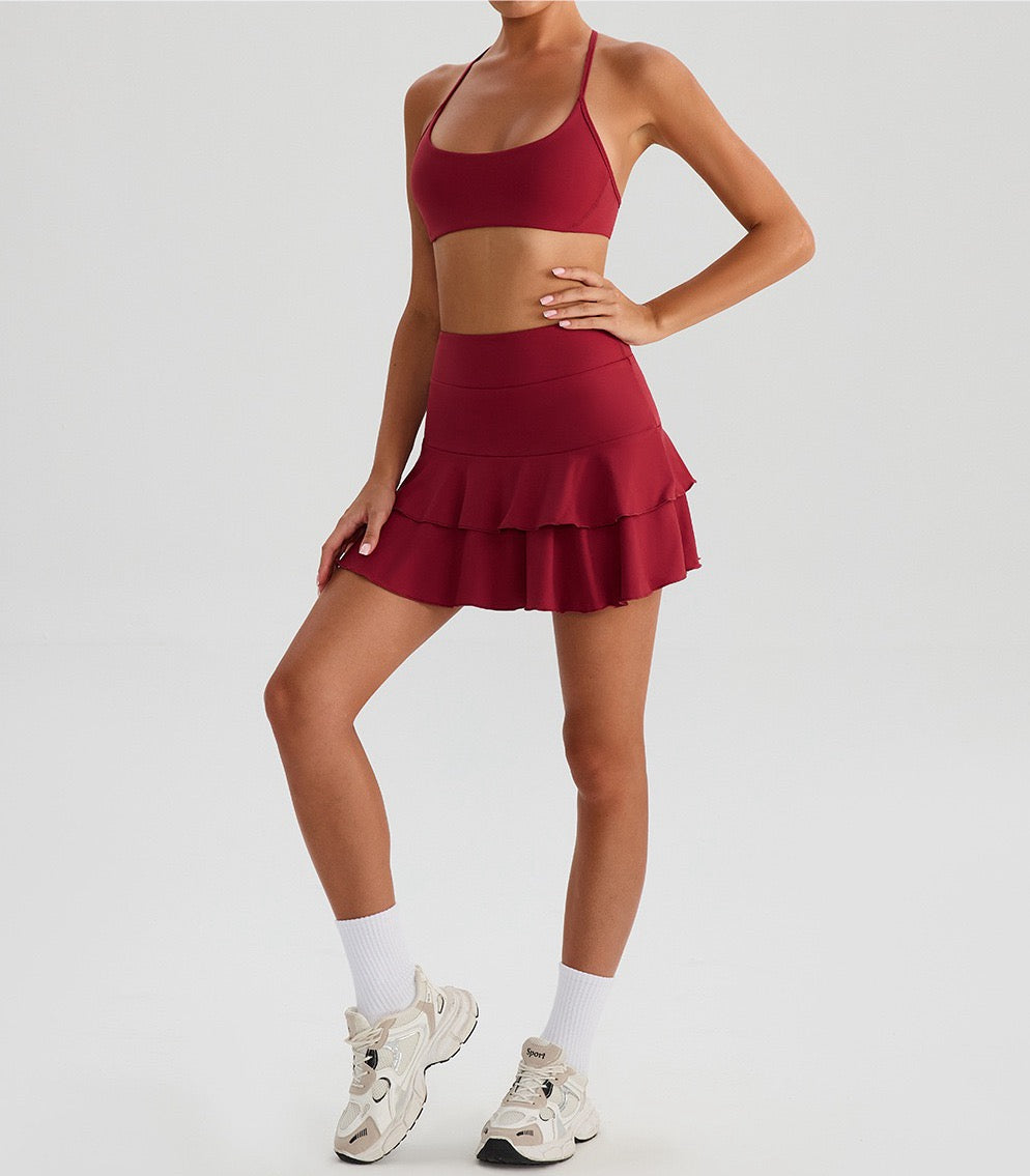 U-neck removable pad sports bra