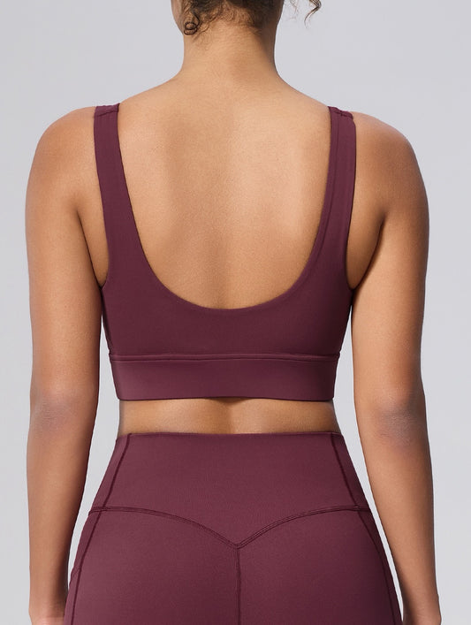 U neck sports bra for women