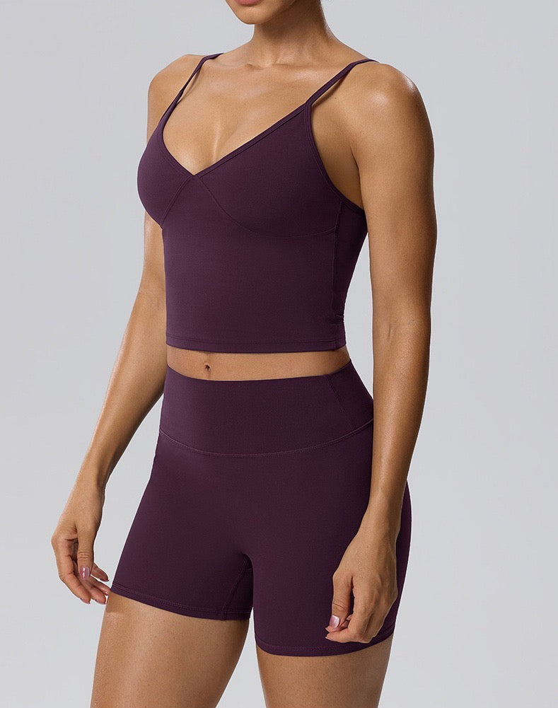V-neck yoga tank top