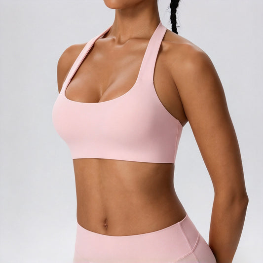 Women pilates bra halter square neck