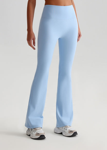 Womens flared yoga pants in light blue
