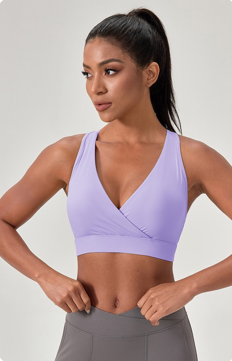 purple activewear bra for pilates