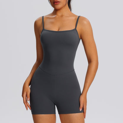 adjustable strap active romper grey colour