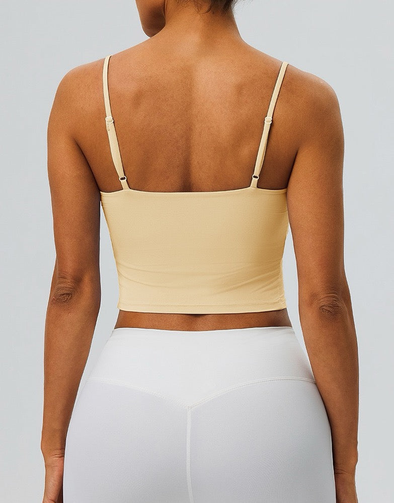 adjustable strap workout tank yellow colour
