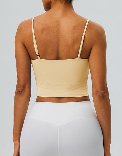 adjustable strap workout tank yellow colour