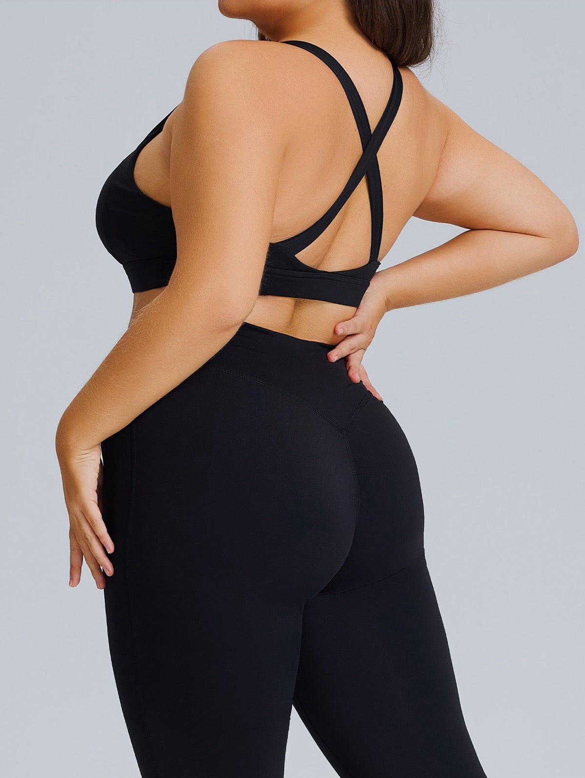 anti-bounce plus size sports bra black