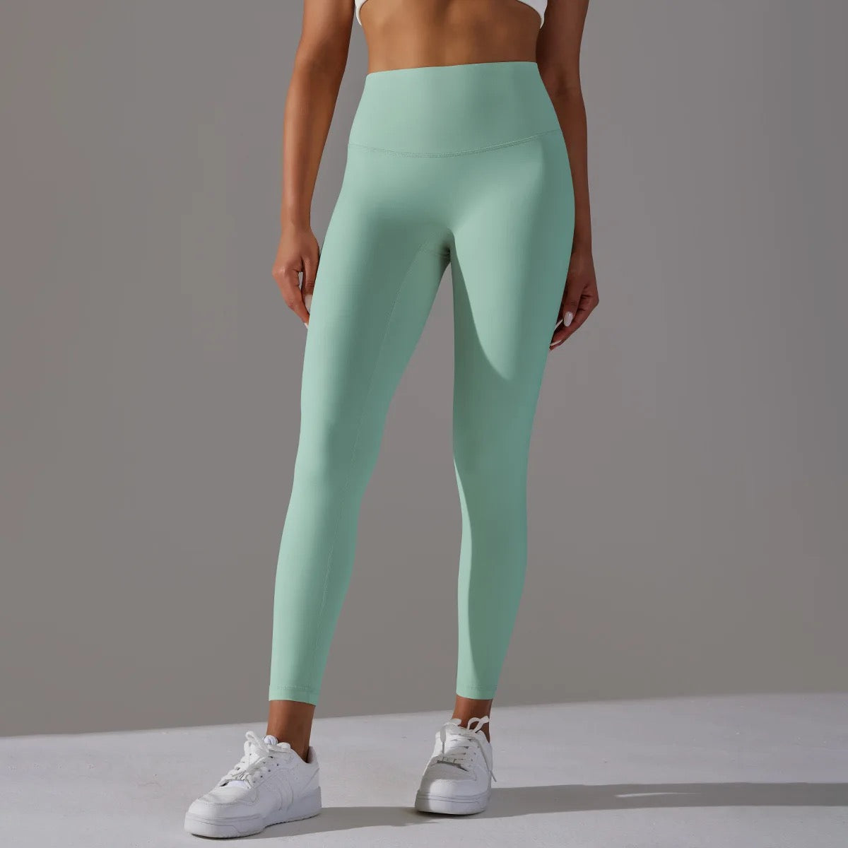 Mood-Boosting Light Green High Waist Leggings | Squat-Proof & Ultra Soft Yoga Pants