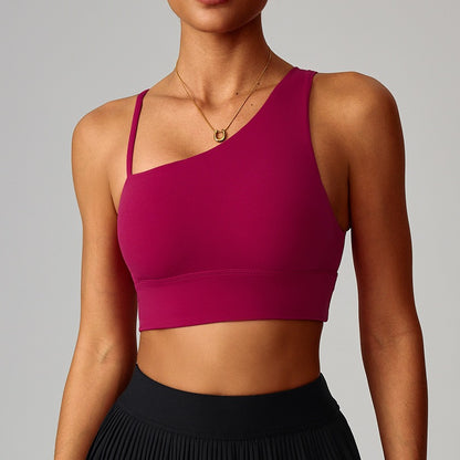 asymmetrical sports bra for women