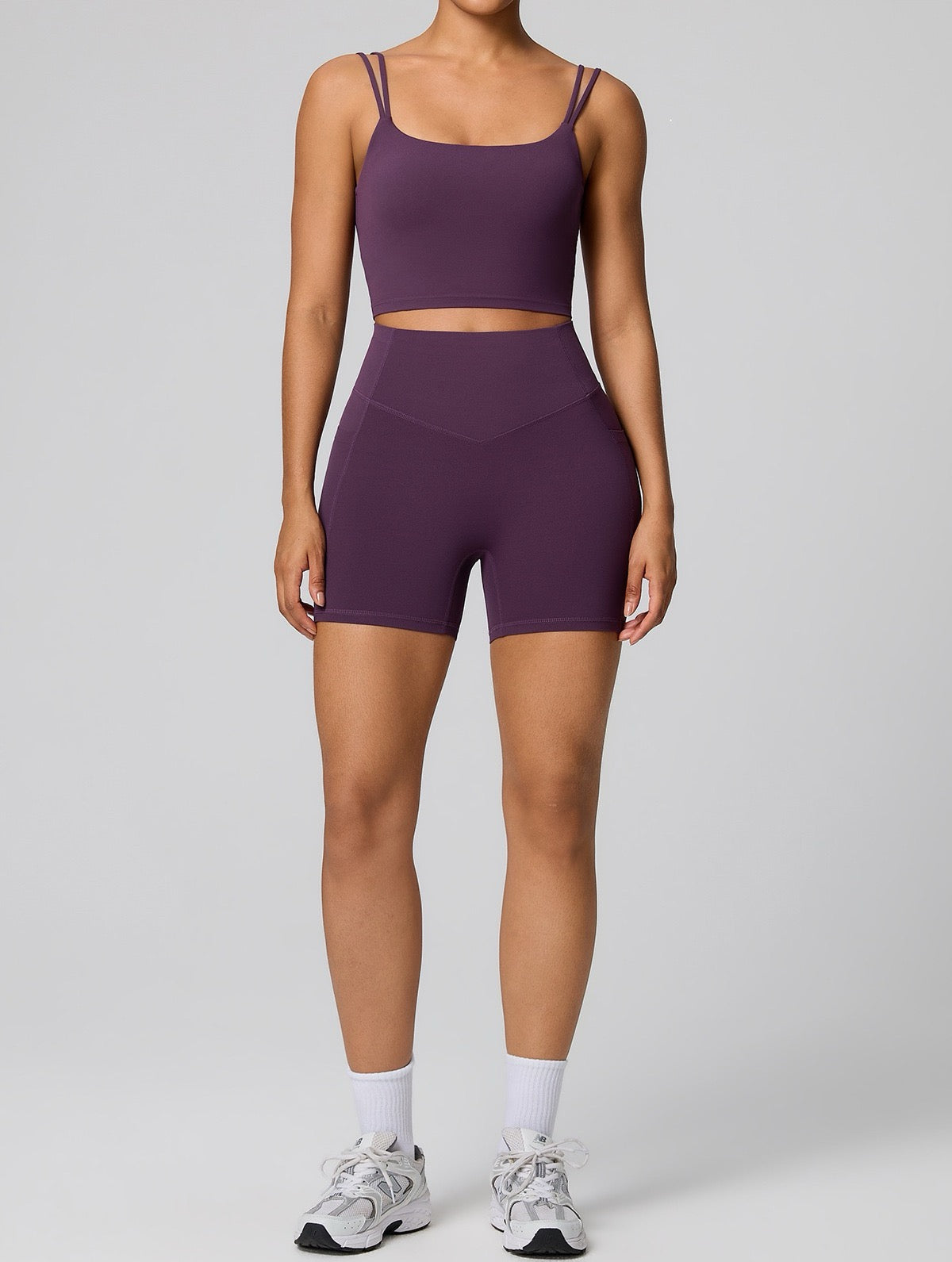 purple biker shorts women