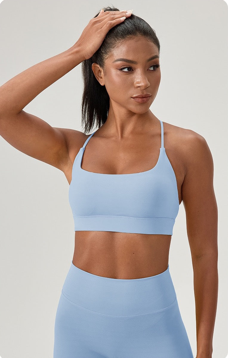athleisure bra light blue color
