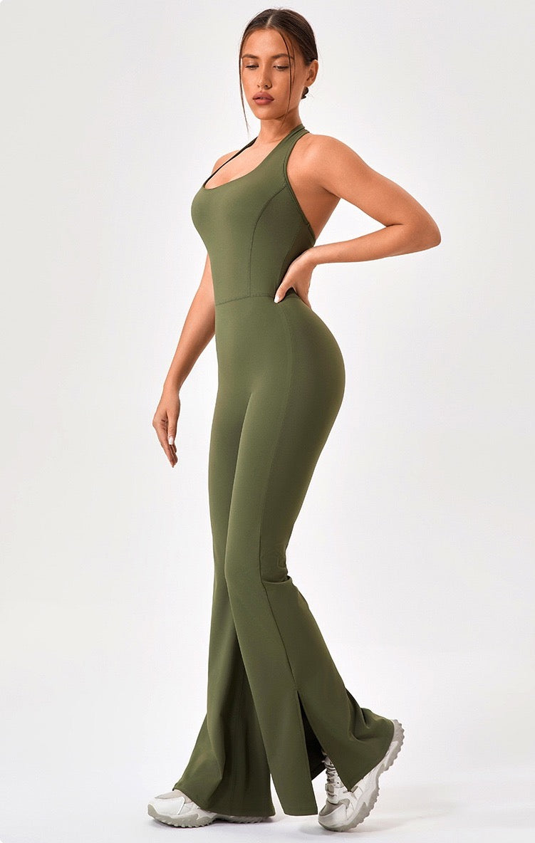 athleisure one piece green