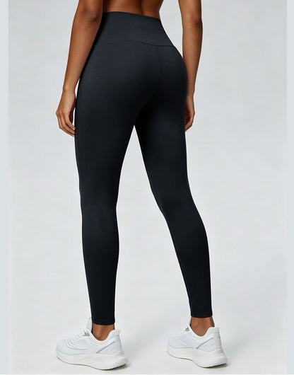 black crossover leggings women