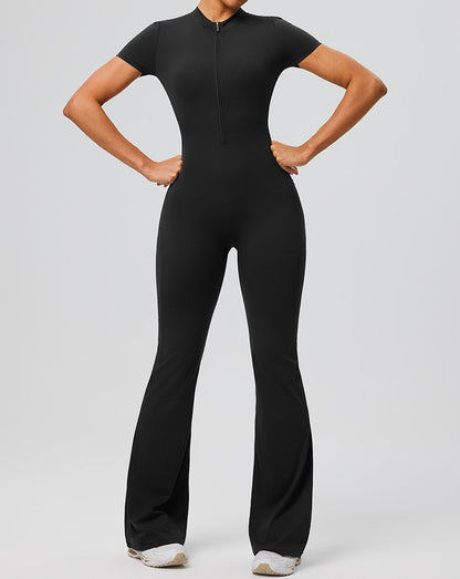 black fitness jumpsuit women