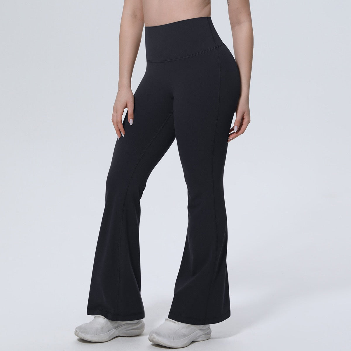 black flare activewear pants stretchy quick dry