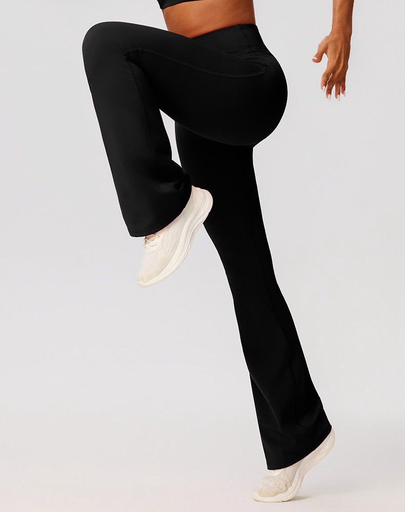 black flare leggings women