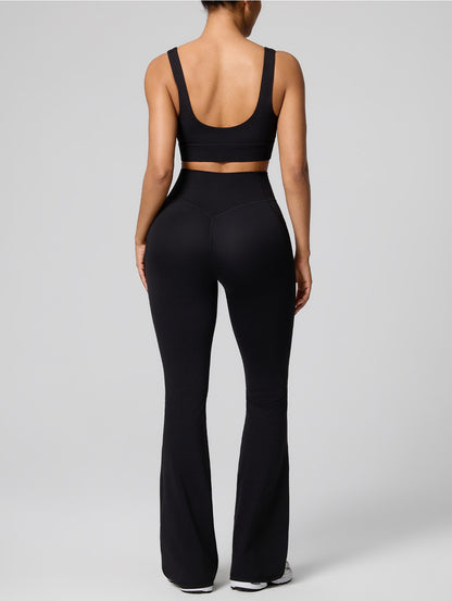 black flare tights for women
