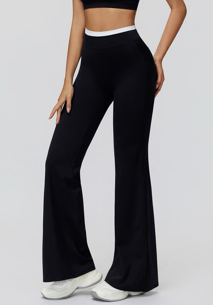 black high rise athleisure pants for women