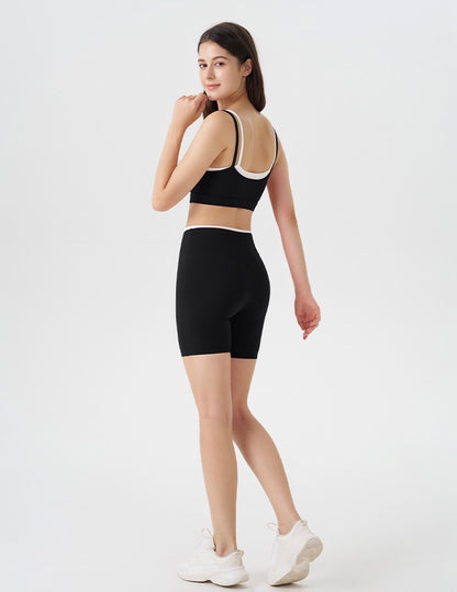 black matching workout set women