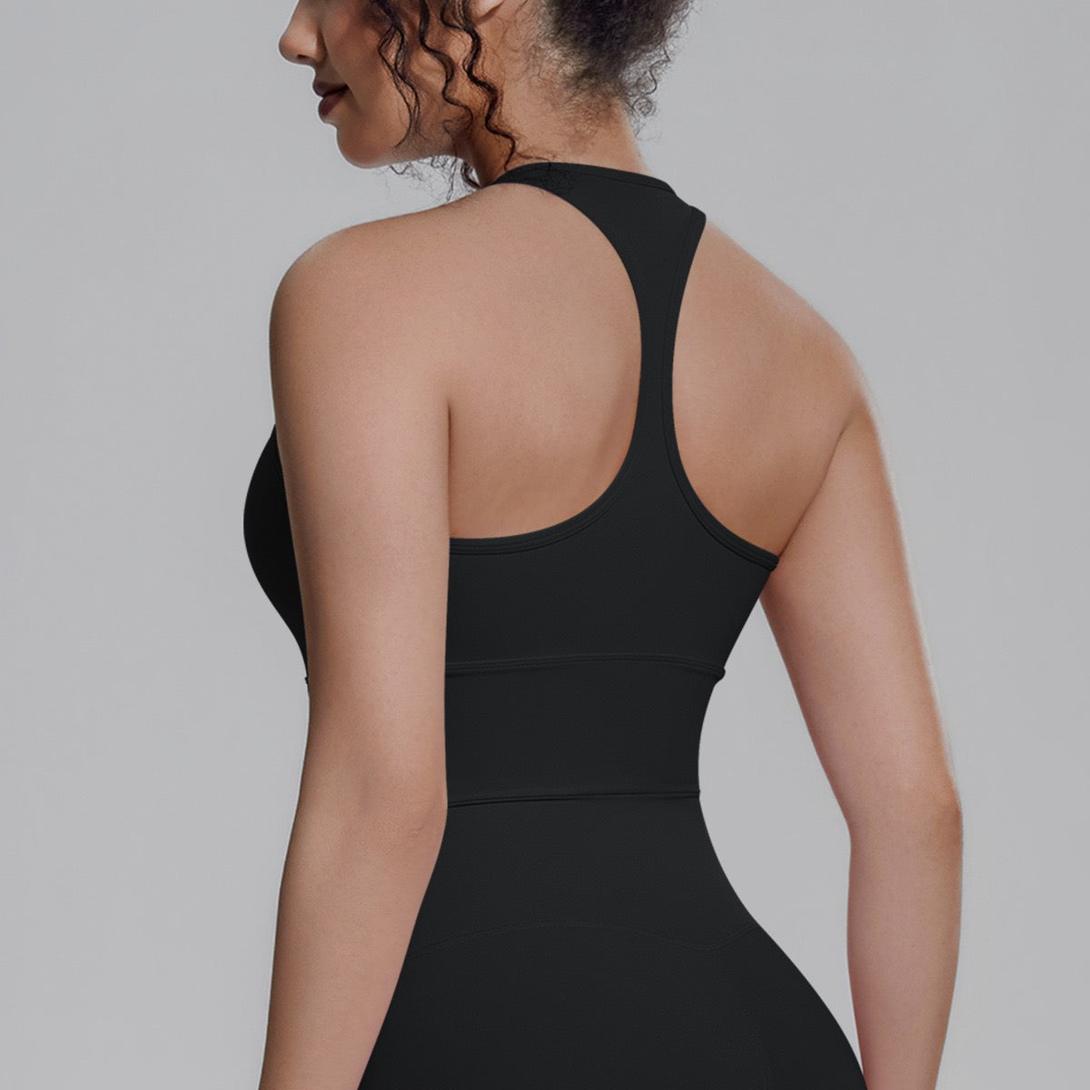 black racerback crop top women
