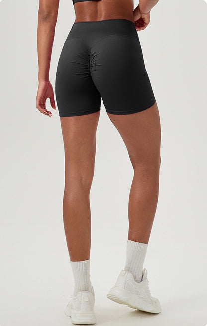 black scrunch shorts women