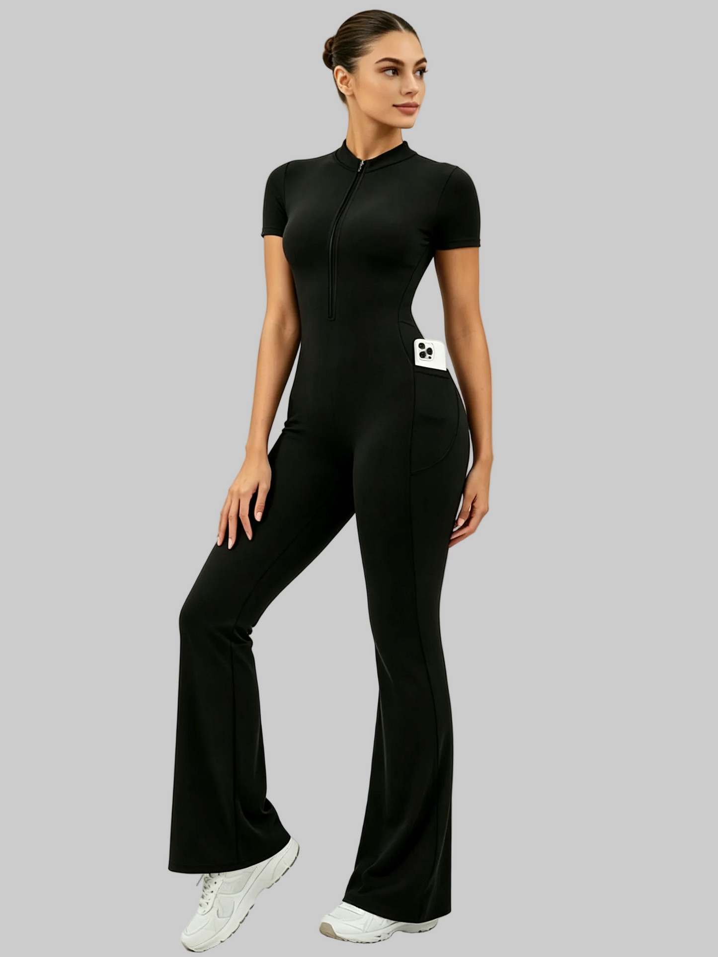 black slimming jumpsuit women
