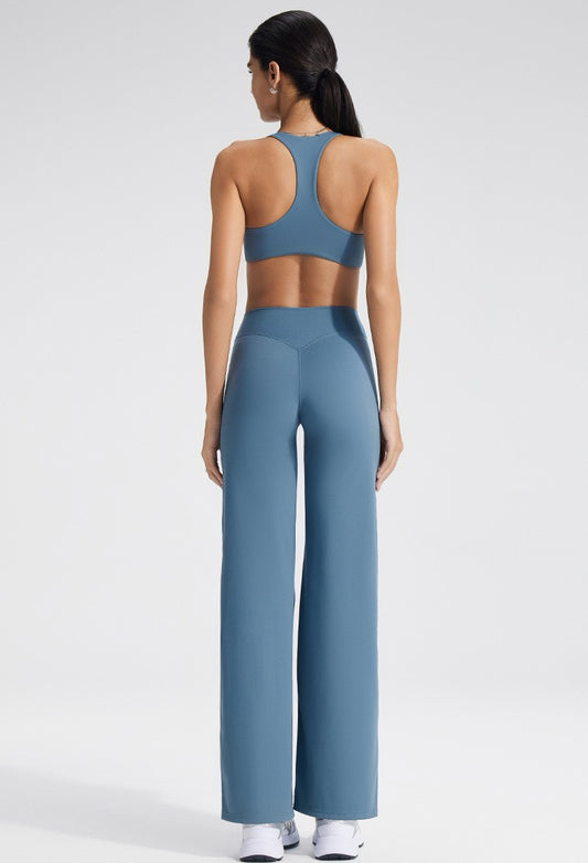 blue activewear set for gym and yoga