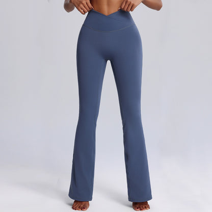 blue sculpting flared leggings