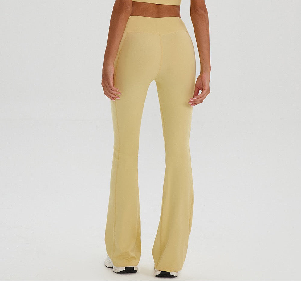 bootcut yoga pants yellow colour
