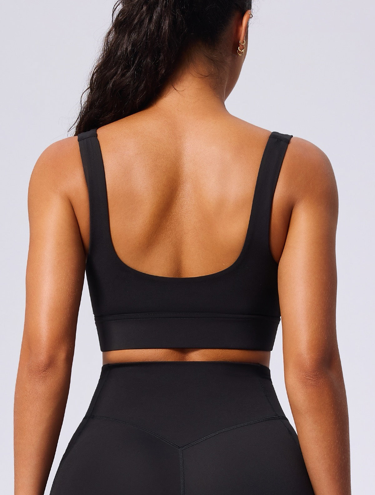 black breathable athletic top for women