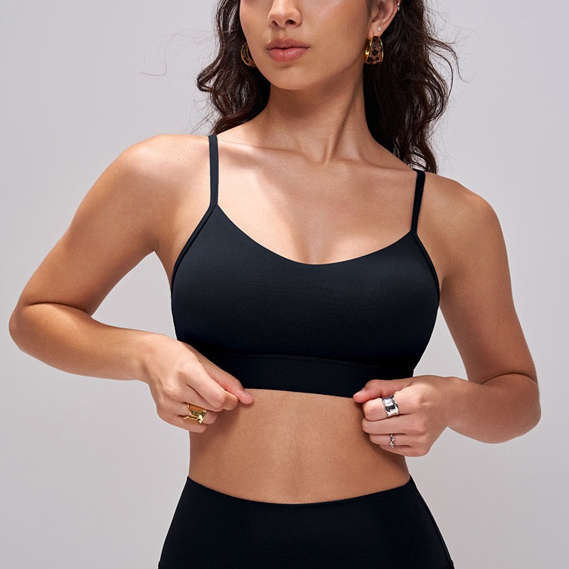 breathable fitness bra black