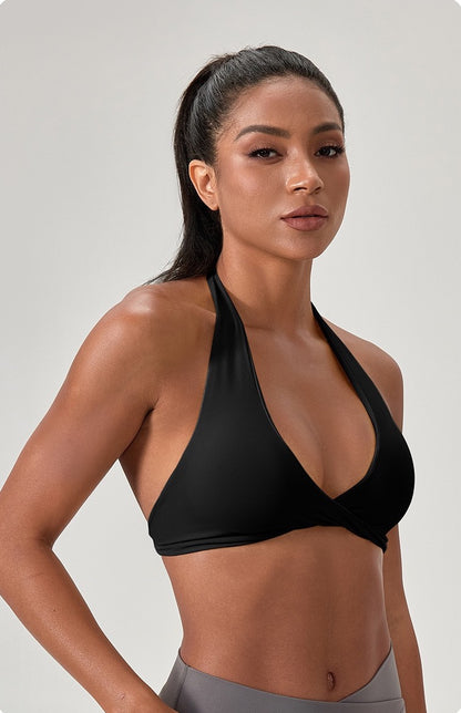 black gym sports bra