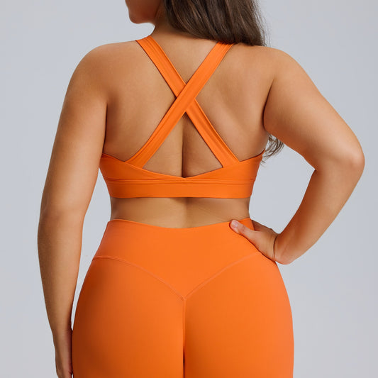 cross back plus size sports bra for summer