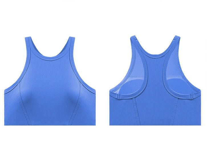 breathable ribbed gym bra for women