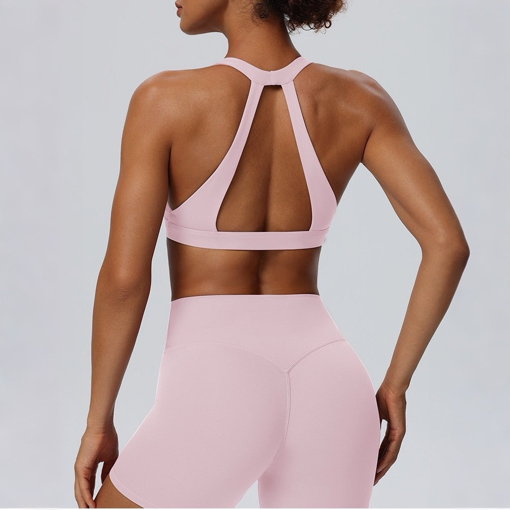 breathable training sports bra pink