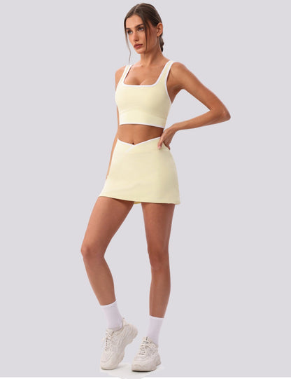 yellow workout skirt women