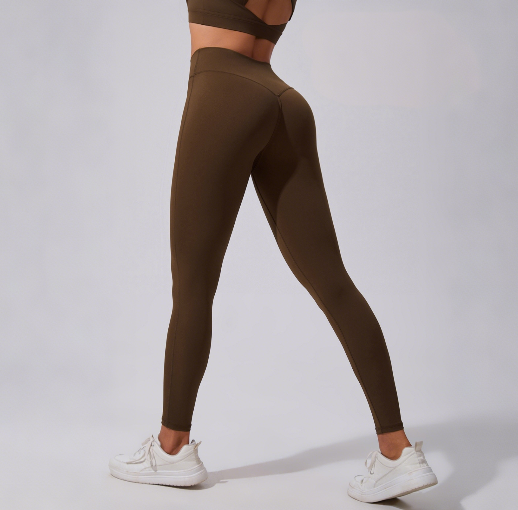 brown scrunch bum leggings