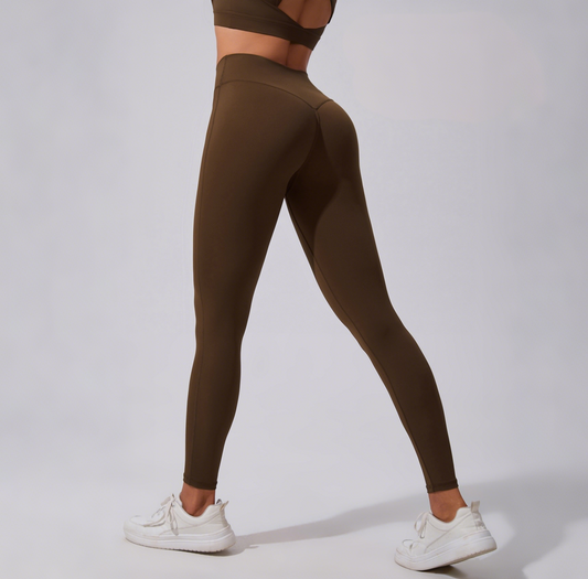 brown scrunch bum leggings