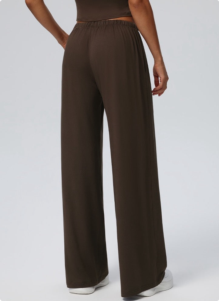 brown wide leg pants women