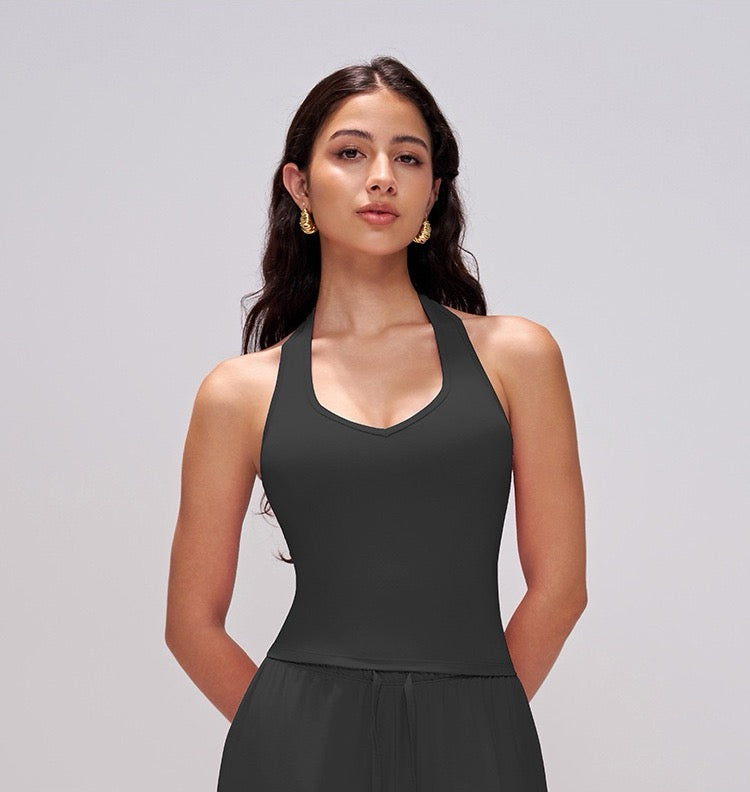 built in bra yoga clothing black