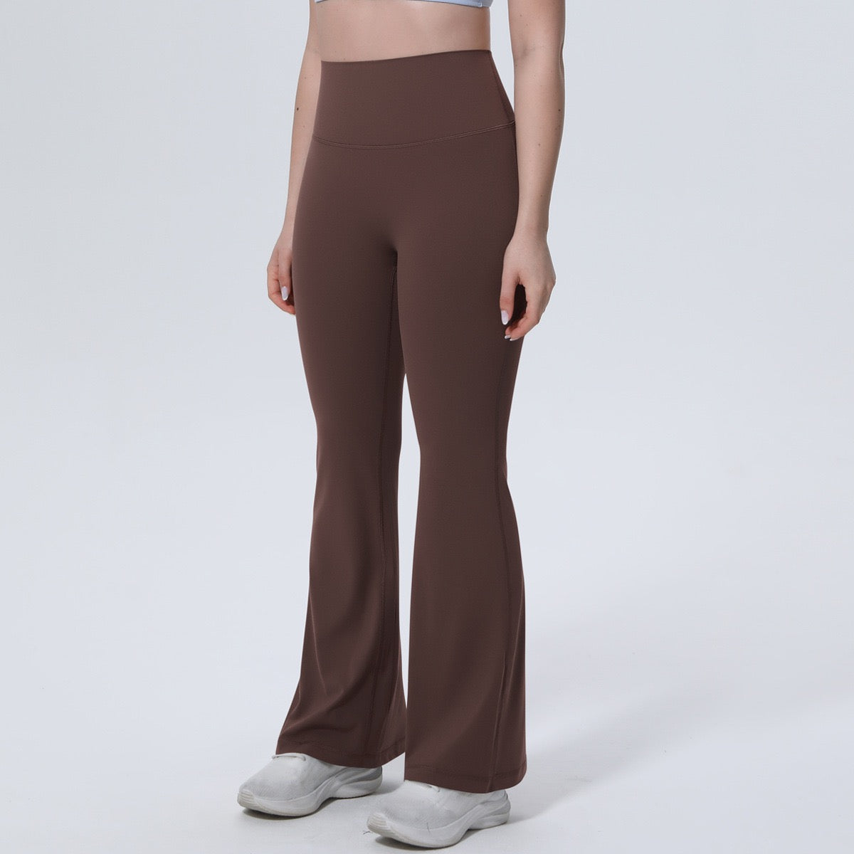 buttery soft brown flare leggings squat proof