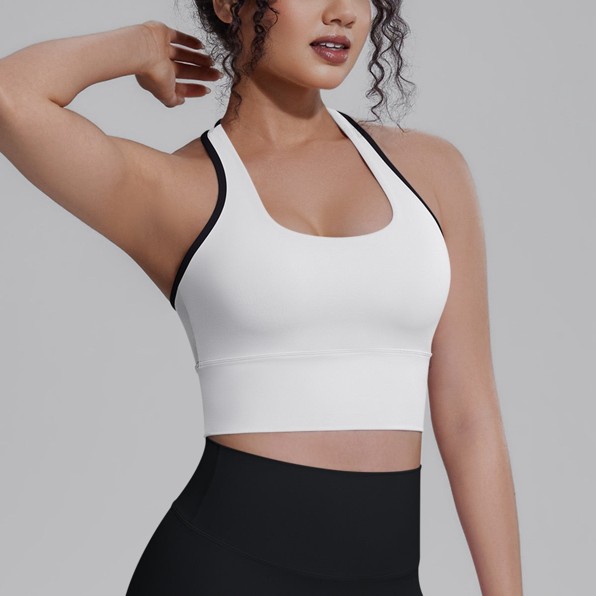 buttery soft gym crop top white