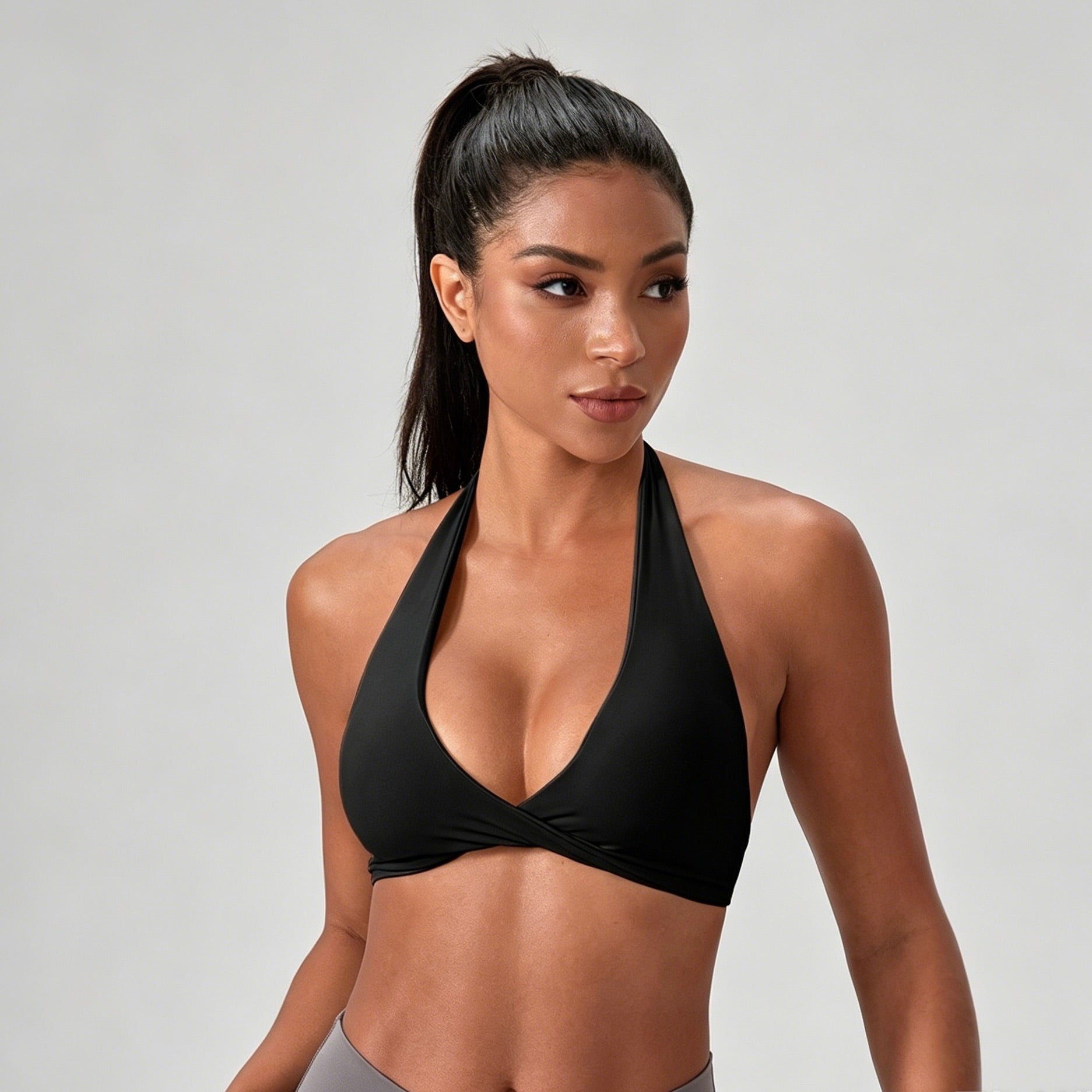 black buttery soft sports bra