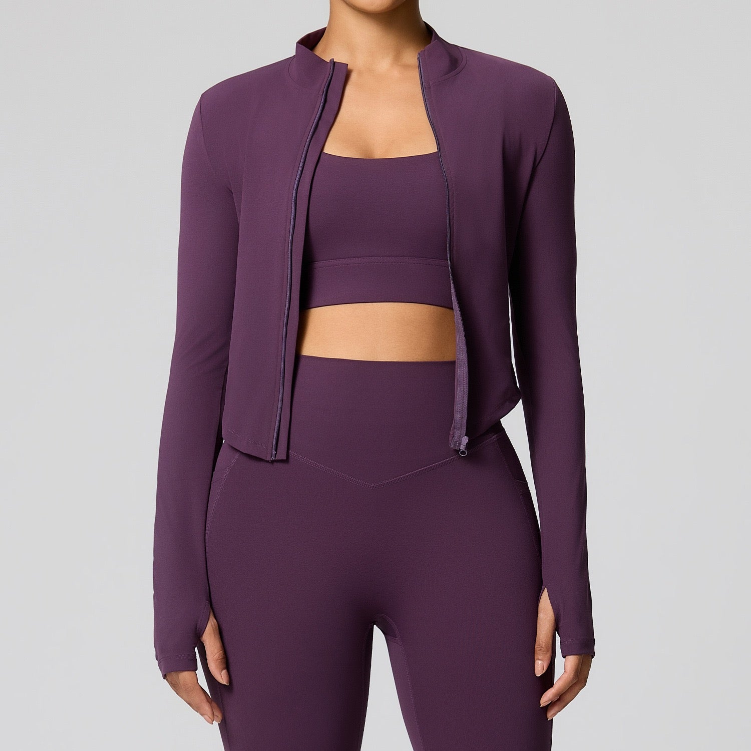 buttery soft workout jacket purple