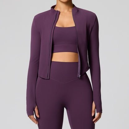 buttery soft workout jacket purple