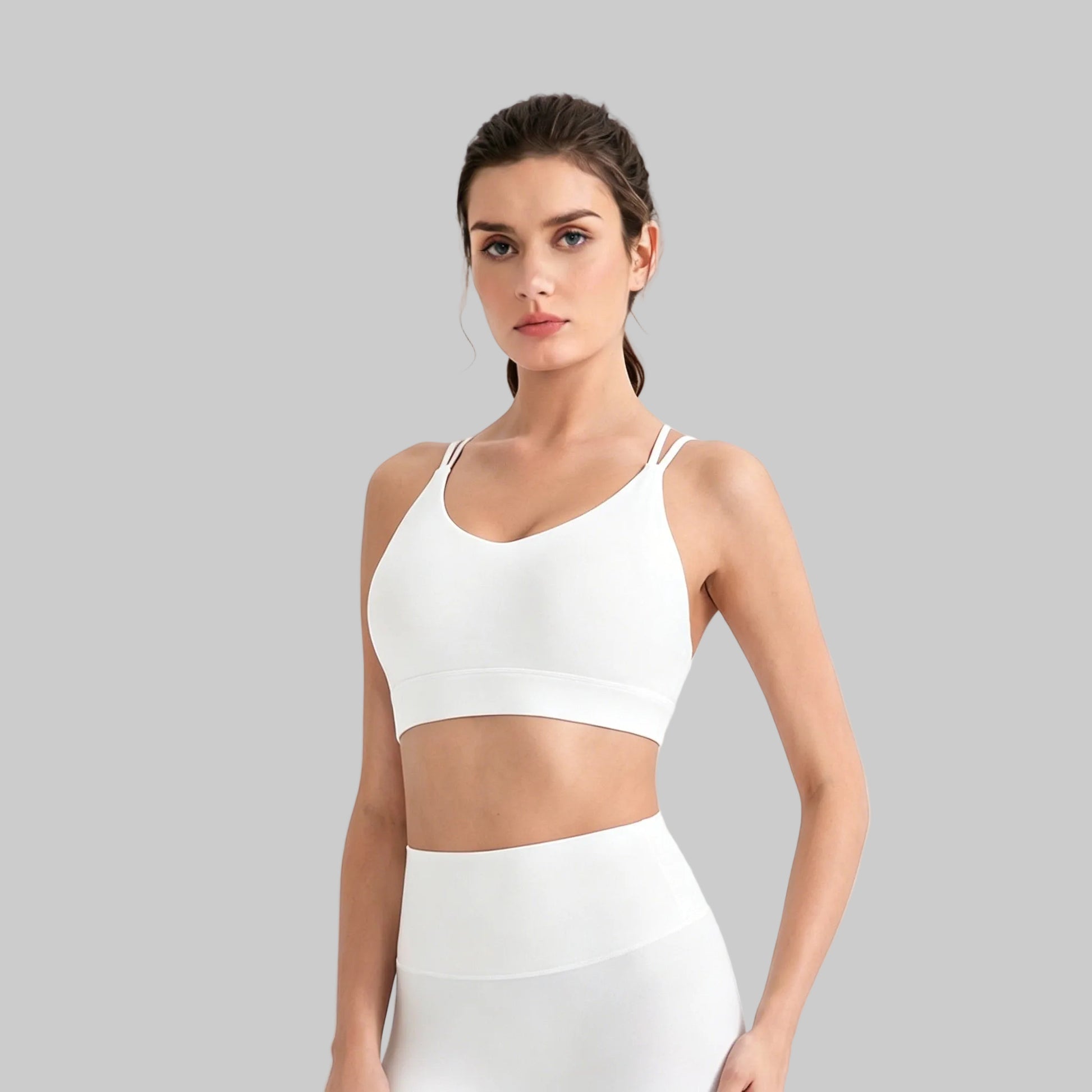 buttery soft yoga bra in white