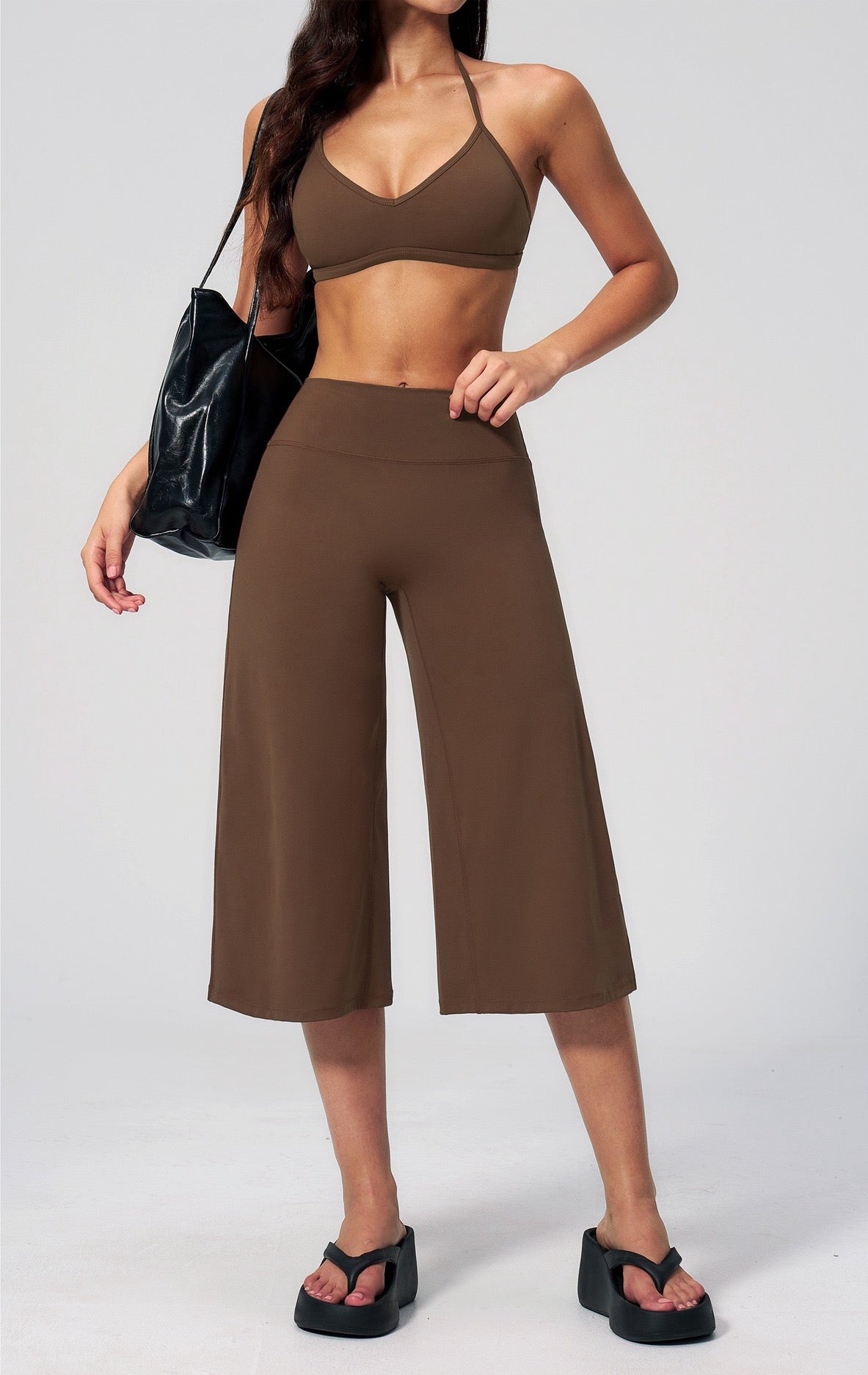 brown yoga pants