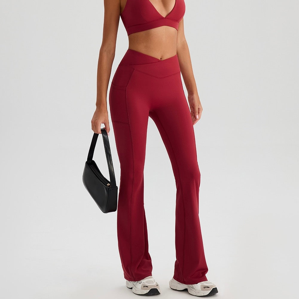 casual flare leggings with pockets