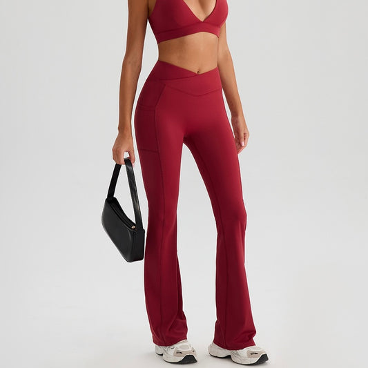 casual flare leggings with pockets