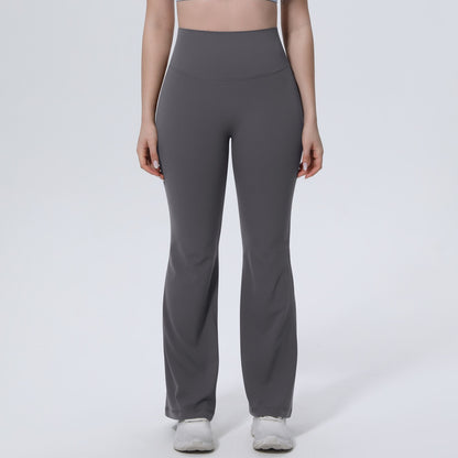 grey flare leggings pilates coffee run outfit